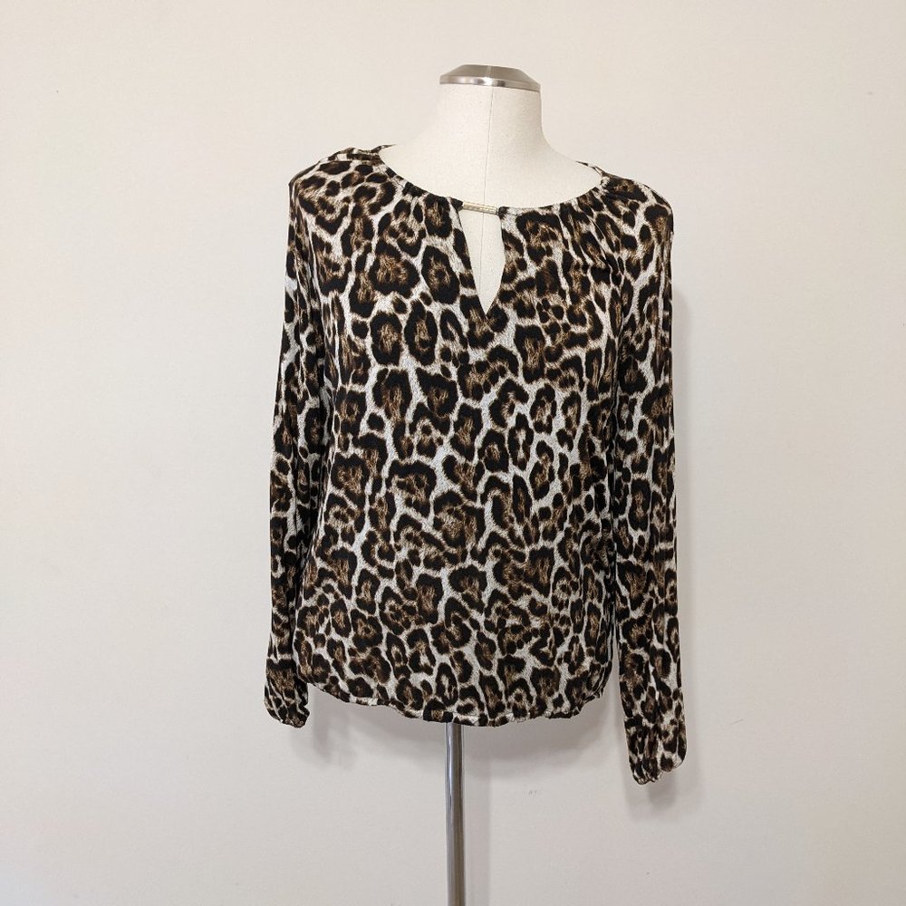 Michael Kors Plus Size Leopard Print Knit Top Size 2X/18W
